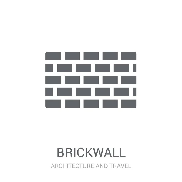 Icono Del Muro Ladrillo Concepto Logotipo Moda Brickwall Sobre Fondo — Vector de stock