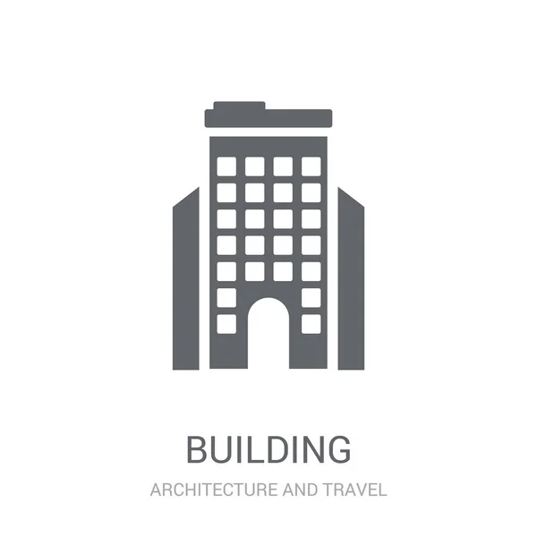 Ícone Construção Trendy Building Logo Concept White Background Architecture Travel —  Vetores de Stock