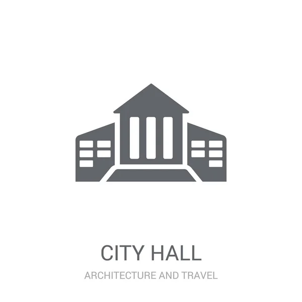 Мерія Значок Модні Мерії Логотип Концепція Білому Тлі Архітектурою Подорожі — стоковий вектор