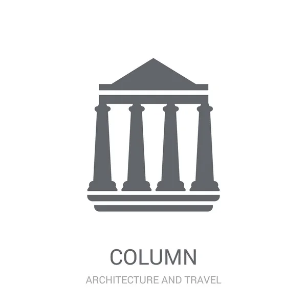Ікони Стовпець Модний Стовпець Логотип Концепція Білому Тлі Архітектурою Подорожі — стоковий вектор