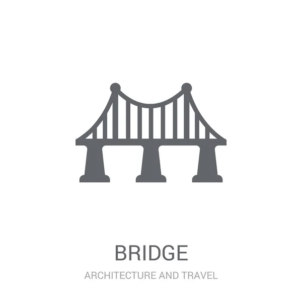 Ícone Ponte Trendy Bridge Logo Concept White Background Architecture Travel —  Vetores de Stock