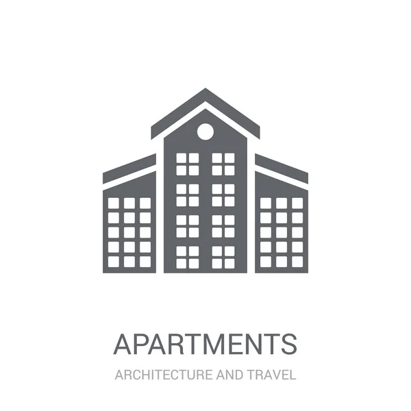 Значок Квартиры Концепция Логотипа Trendy Apartments Белом Фоне Коллекции Architecture — стоковый вектор