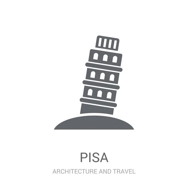 Ícone Pisa Conceito Logotipo Moda Pisa Fundo Branco Coleção Arquitetura —  Vetores de Stock