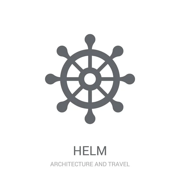 Ícone Leme Trendy Helm Logo Concept White Background Architecture Travel —  Vetores de Stock