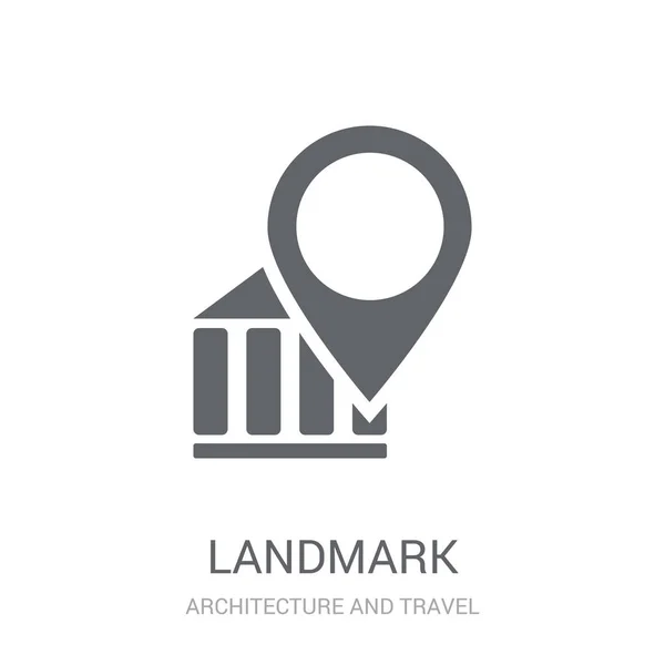 Ícone Referência Trendy Landmark Logo Concept White Background Architecture Travel — Vetor de Stock