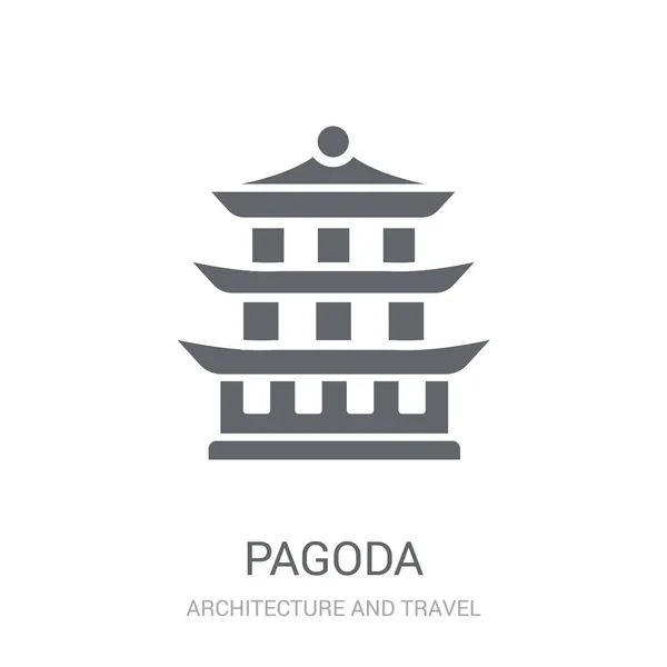 Ícone Pagode Conceito Logotipo Pagode Moda Fundo Branco Coleção Arquitetura —  Vetores de Stock