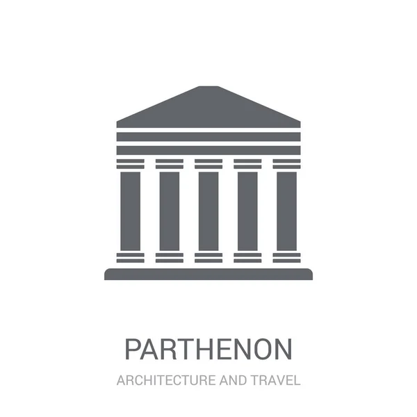 Ícone Partenon Conceito Logotipo Parthenon Moda Fundo Branco Coleção Arquitetura —  Vetores de Stock