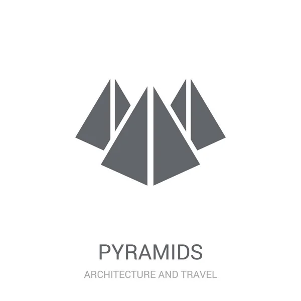 Icône Des Pyramides Pyramides Tendance Concept Logo Sur Fond Blanc — Image vectorielle