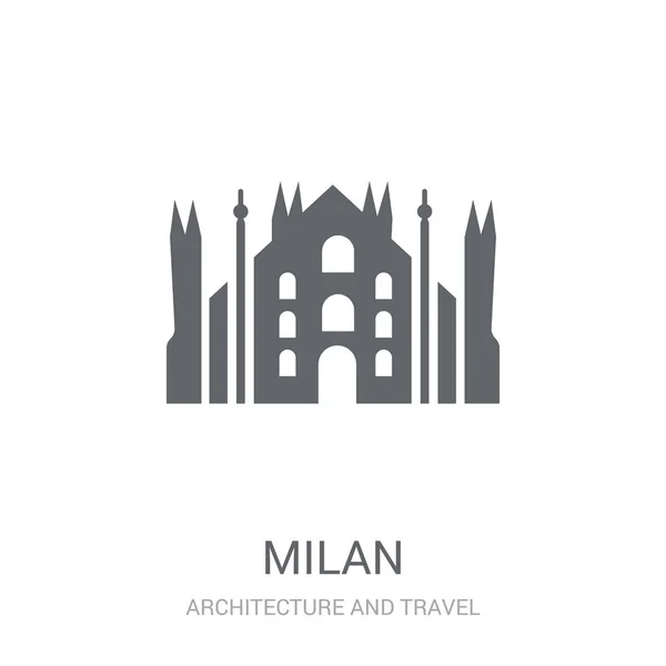 Icône Milan Concept Logo Milan Tendance Sur Fond Blanc Collection — Image vectorielle