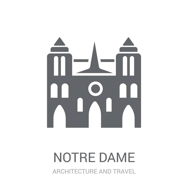 Icono Dama Notre Concepto Logo Moda Notre Dame Sobre Fondo — Vector de stock