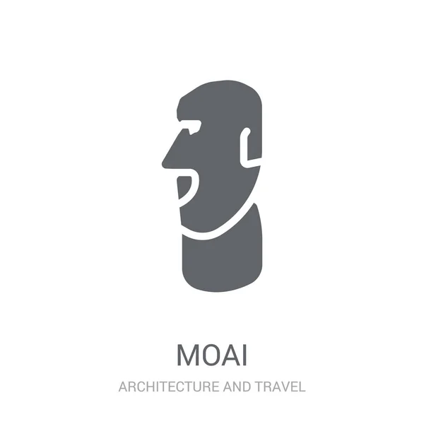 Icône Moai Concept Logo Moai Tendance Sur Fond Blanc Collection — Image vectorielle