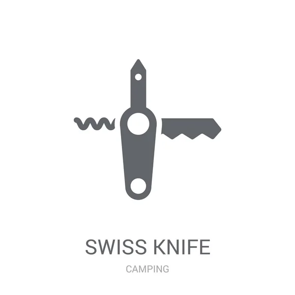 Icoana Cuţitului Elveţian Conceptul Logo Elvețian Modă Fundal Alb Din — Vector de stoc