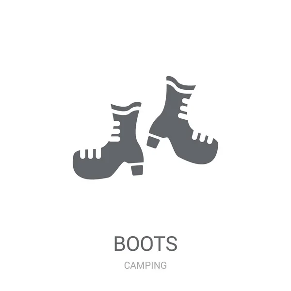 Icoana Cizmelor Conceptul Logo Uri Trendy Boots Fundal Alb Din — Vector de stoc