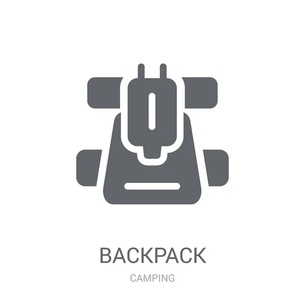 Icono Mochila Mochila Moda Concepto Logotipo Sobre Fondo Blanco Colección — Vector de stock