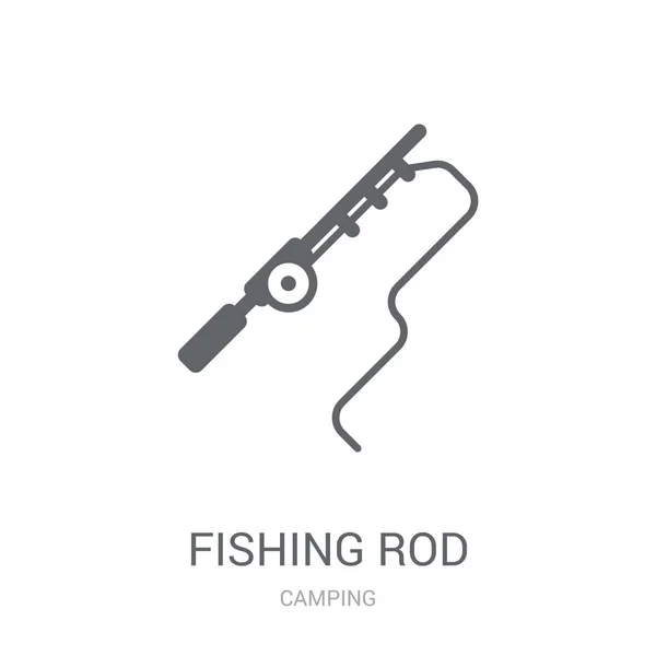 Pictograma Pescuit Rod Conceptul Logo Ului Trendy Fishing Rod Fundal — Vector de stoc