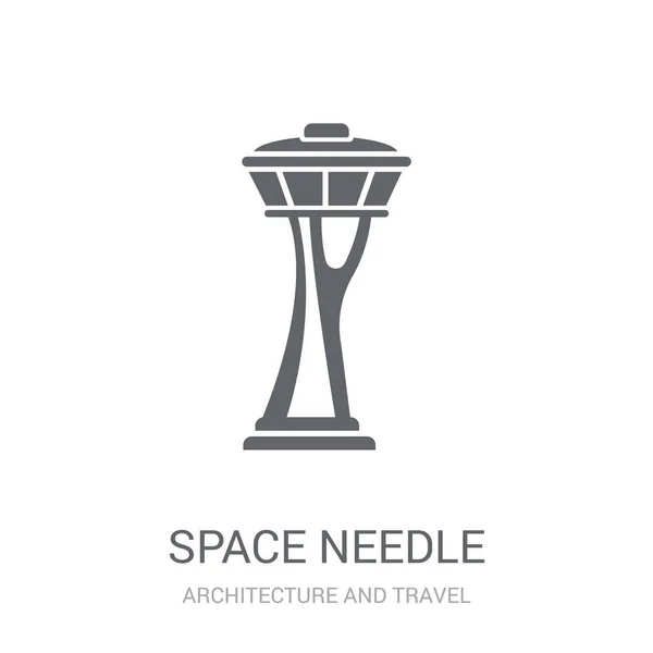 Icône Aiguille Spatiale Logo Aiguille Trendy Space Sur Fond Blanc — Image vectorielle