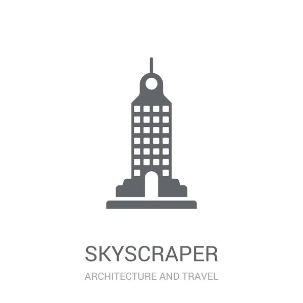 Icône Gratte Ciel Concept Logo Skyscraper Tendance Sur Fond Blanc — Image vectorielle