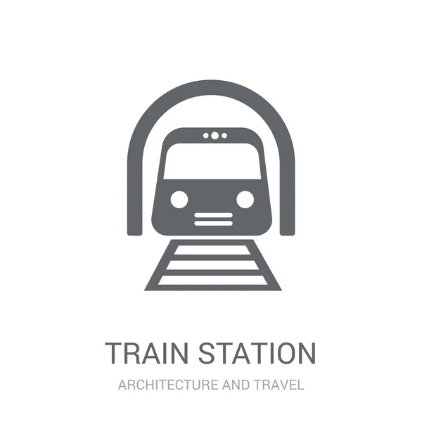 Icône Gare Concept Logo Gare Mode Sur Fond Blanc Collection — Image vectorielle