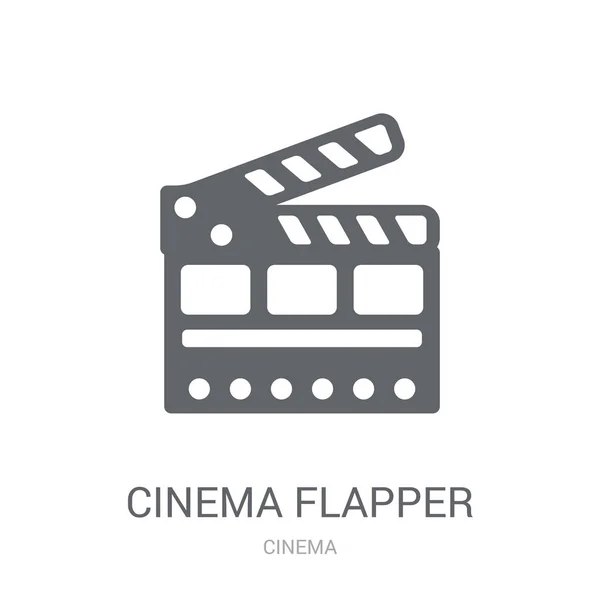 Icône Flapper Cinéma Concept Logo Flapper Cinéma Tendance Sur Fond — Image vectorielle
