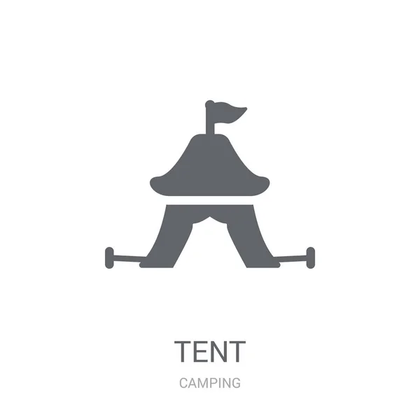Icoana Cortului Conceptul Logo Ului Trendy Tent Fundal Alb Din — Vector de stoc
