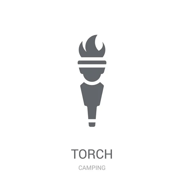 Pictograma Torţei Conceptul Logo Ului Trendy Torch Fundal Alb Din — Vector de stoc