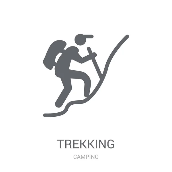 Icono Trekking Concepto Logotipo Moda Trekking Sobre Fondo Blanco Colección — Vector de stock