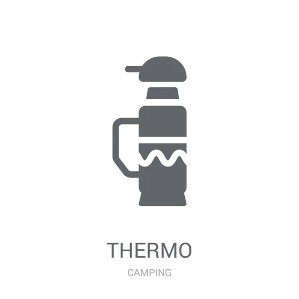 Icoana Termică Conceptul Logo Trendy Thermo Fundal Alb Din Colecția — Vector de stoc
