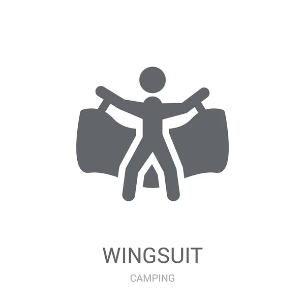 Icono Del Traje Alas Concepto Logotipo Wingsuit Moda Sobre Fondo — Vector de stock