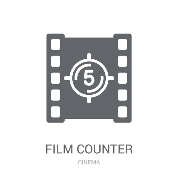 Icono Del Contador Concepto Logotipo Del Mostrador Cine Moda Sobre — Vector de stock