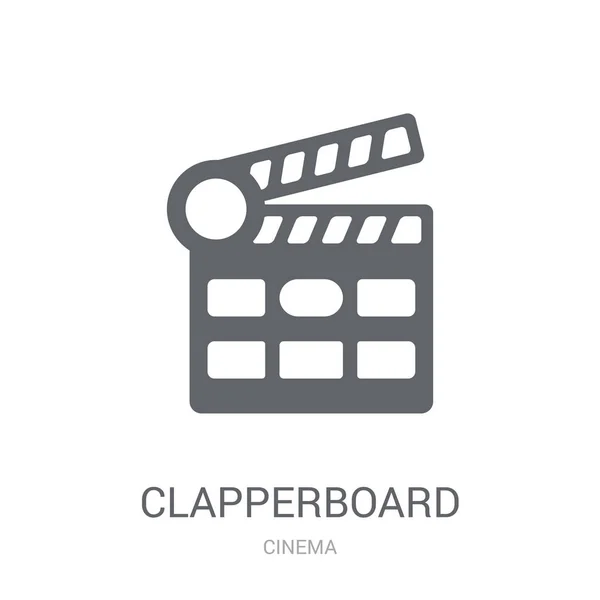 Icône Clapperboard Concept Logo Trendy Clapperboard Sur Fond Blanc Collection — Image vectorielle