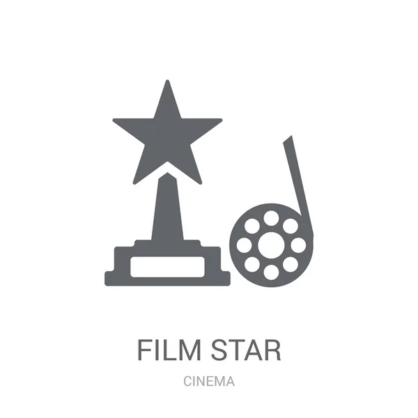 Film Csillag Ikonra Trendi Filmsztár Embléma Koncepció Fehér Háttér Mozi — Stock Vector