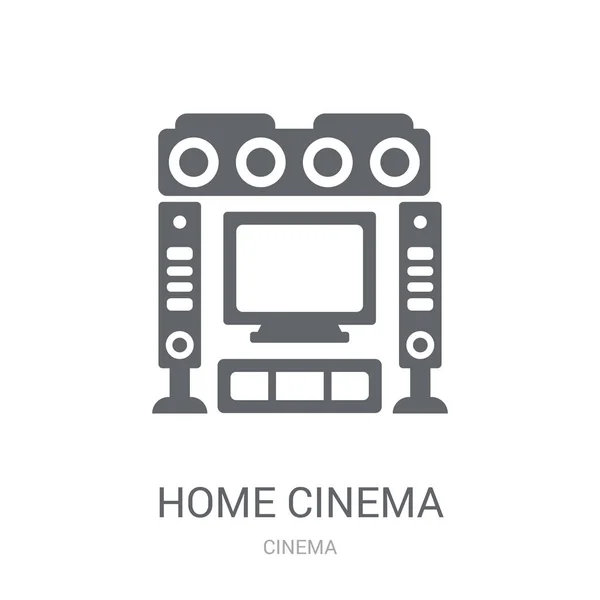 Икона Домашнего Кино Теплая Концепция Логотипа Домашнего Кинотеатра Белом Фоне — стоковый вектор