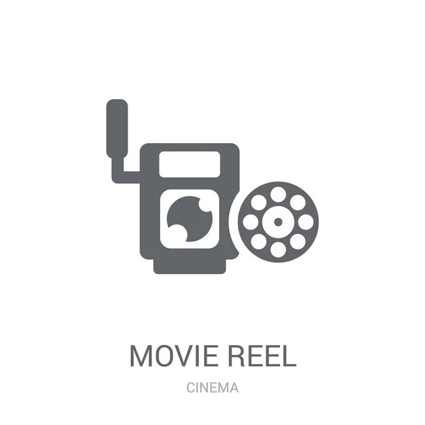 Film Tekercs Ikonra Trendi Film Reel Logó Koncepció Fehér Háttér — Stock Vector