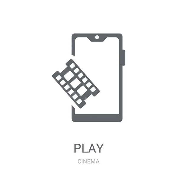 Jouer Icône Trendy Play Logo Concept Sur Fond Blanc Collection — Image vectorielle