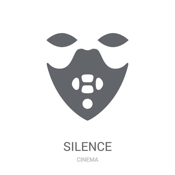 Icono Silencio Concepto Logotipo Trendy Silence Sobre Fondo Blanco Colección — Vector de stock