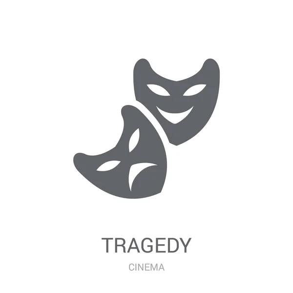 Icône Tragique Concept Logo Tendance Tragédie Sur Fond Blanc Collection — Image vectorielle