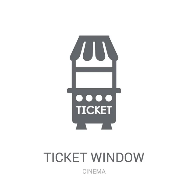Bilet Pencere Simgesi Modaya Uygun Bilet Pencere Logo Kavramı Sinema — Stok Vektör