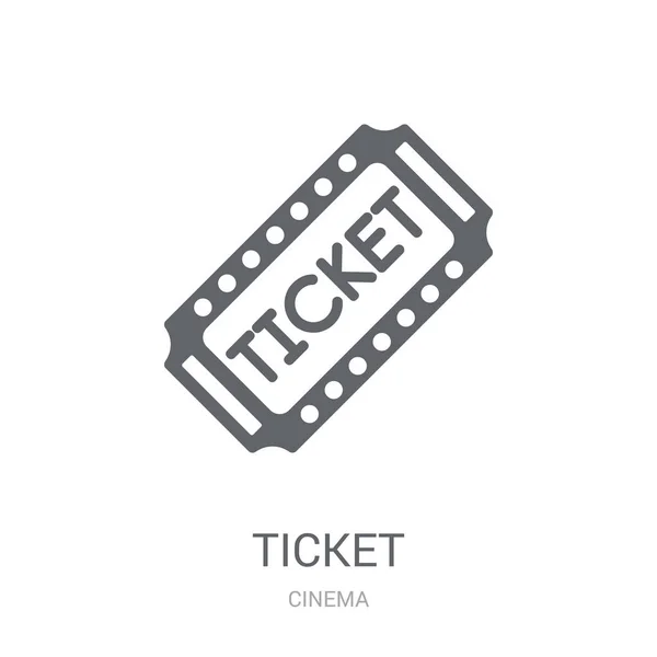 Ticket Pictogram Trendy Ticket Logo Concept Witte Achtergrond Uit Cinema — Stockvector