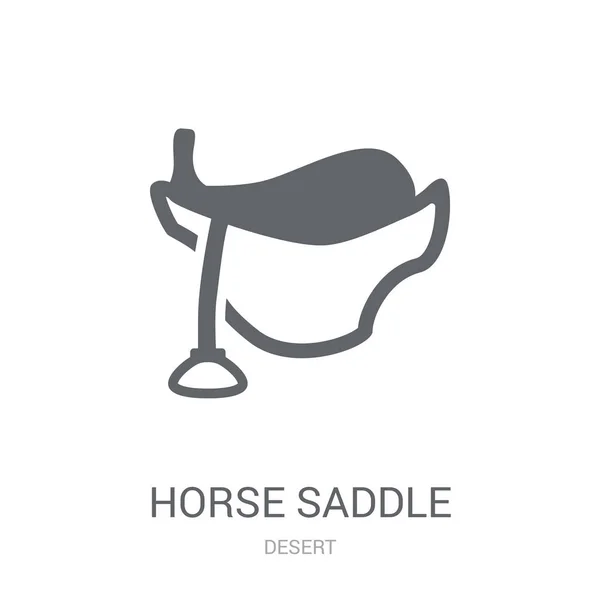 Sattel Ikone Trendiges Pferdesattel Logo Konzept Auf Weißem Hintergrund Aus — Stockvektor