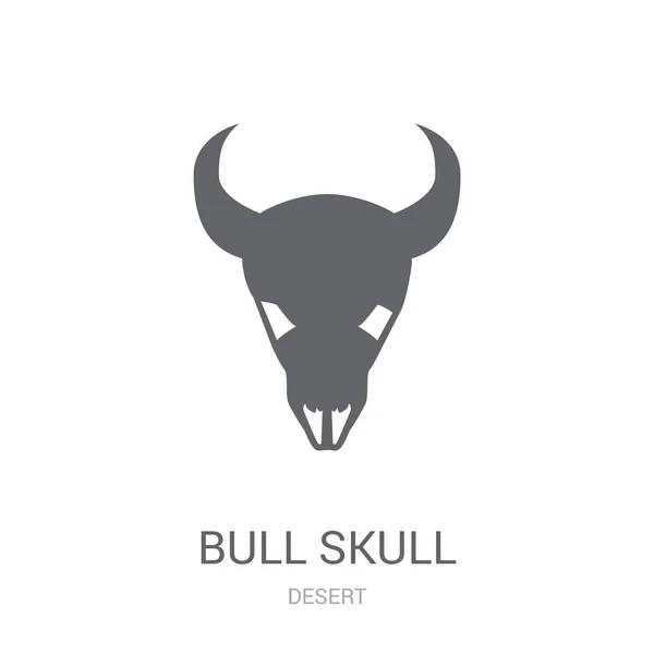 Icono Del Cráneo Toro Concepto Logotipo Trendy Bull Skull Sobre — Vector de stock