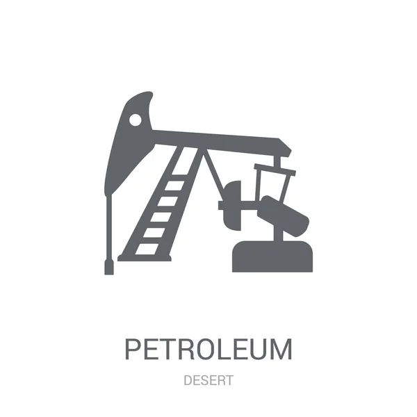 Ícone Petróleo Conceito Logotipo Trendy Petroleum Fundo Branco Coleção Desert — Vetor de Stock