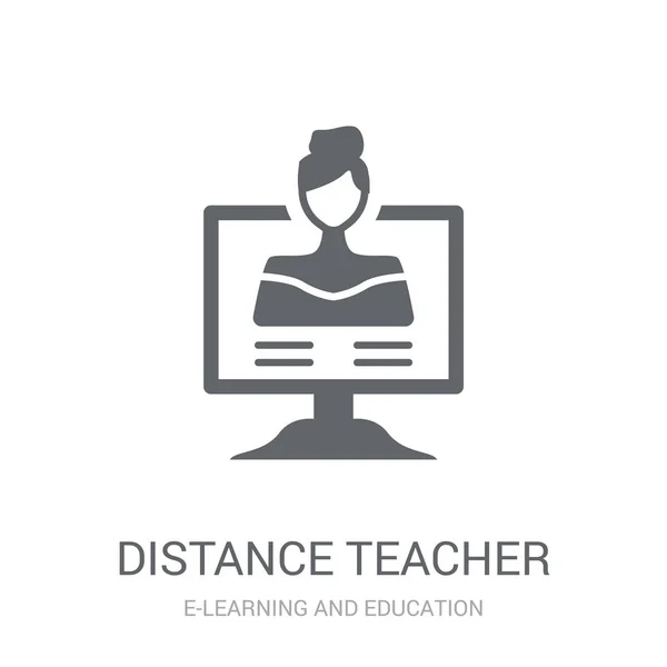 Fernlehrersymbol Trendiges Fernlehrerlogo Konzept Auf Weißem Hintergrund Aus Der Learning — Stockvektor