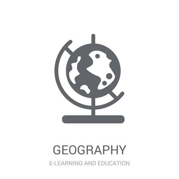 Icono Geografía Concepto Logotipo Trendy Geography Sobre Fondo Blanco Colección — Archivo Imágenes Vectoriales
