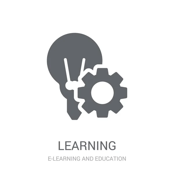 Ícone Aprendizagem Trendy Learning Logo Concept White Background Learning Education — Vetor de Stock