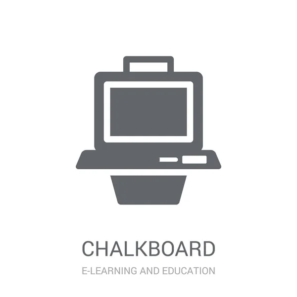 Ícone Quadro Conceito Logotipo Moda Chalkboard Fundo Branco Learning Coleção — Vetor de Stock