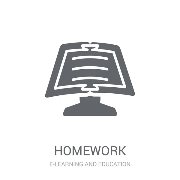 Ícone Dos Trabalhos Casa Trendy Homework Logo Concept White Background — Vetor de Stock