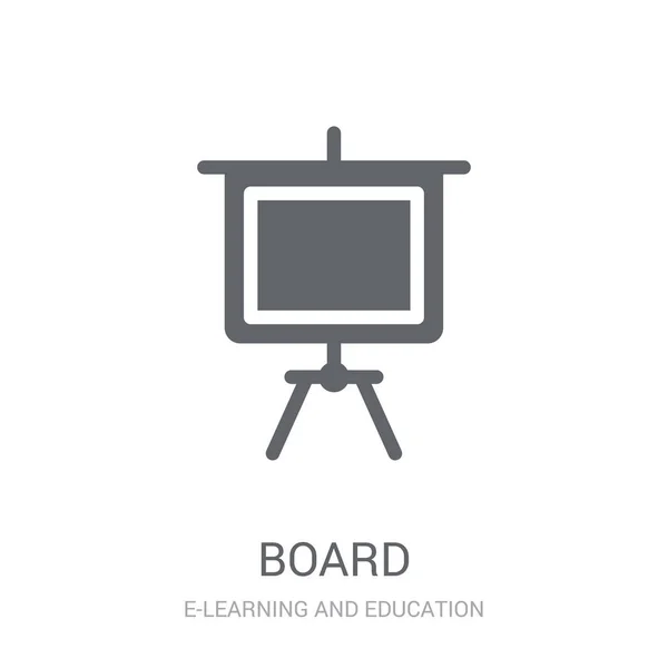 Ícone Placa Conceito Logotipo Trendy Board Fundo Branco Coleção Learning — Vetor de Stock