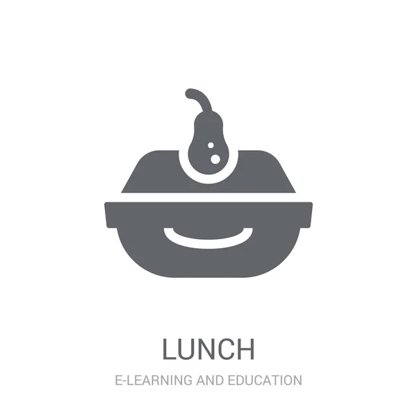 Öğle Yemeği Simgesi Öğrenme Eğitim Koleksiyonundan Beyaz Arka Plan Üzerinde — Stok Vektör
