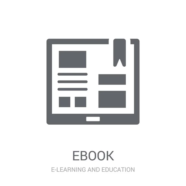 Icona Dell Ebook Trendy Ebook Logo Concetto Sfondo Bianco Learning — Vettoriale Stock