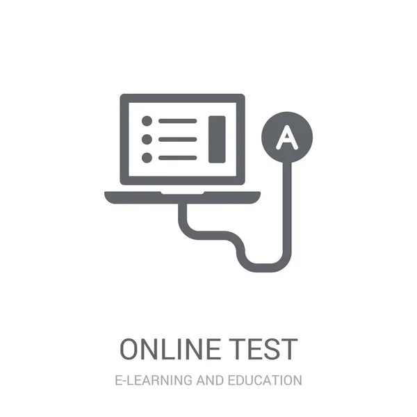 Ícone Teste Online Trendy Online Test Logo Concept White Background — Vetor de Stock